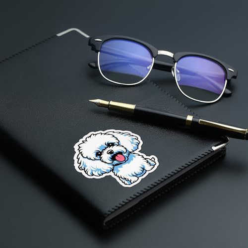 Image of Bichon Frise Dog Sticker Cute Bichon Frise Vinyl Decal Waterproof Dog Lover Sticker for Laptop Water Bottle Car Window Notebook Pet Lover Puppy Gift