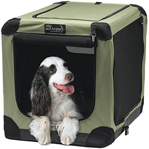 Tetra First Lux Soft Crate for Dogs N2 Large Size 29.9 gal (76 L) x 53 W x 58 H cm Pet Crate First Disaster Prevention Product Certified Compact and Easy to Assembly Uses Fine Mesh That Does Not