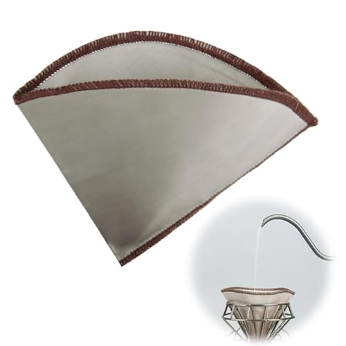 Filtro de Café Reutilizable Filtro Permanente Café Tamaño 2, Filtro de Café Acero Inoxidable 150x115mm Compatible con Portafiltro Cafetera Accesorio Universal para Filtro de Café (1-2 Tazas)