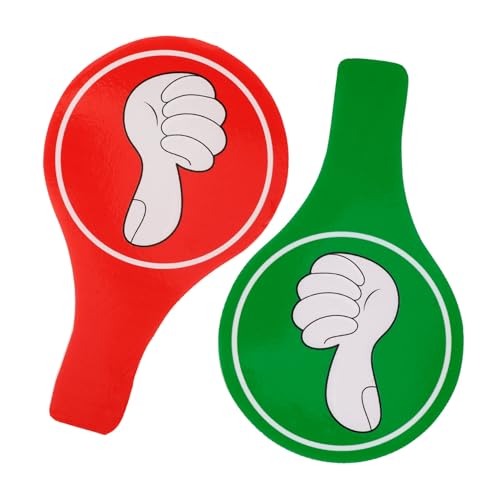 HOODANCOS 1set Teacher Voting Paddle Double-Sided Board for Classroom Events Multi-Functional Thumb up Down Voting Accessory for Competitions and Judging