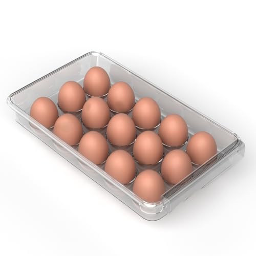Lifelong Fridge Under-Tray Egg Storage Rack | Slide-In Tray for 15 Eggs | Space-Saving Transparent Egg Holder | Durable Plastic Container for Refriger
