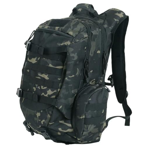 DMMWCX Backpack 45L Waterproof Fishing Hunting Backpack Outdoor Tactical Sports Camping Hiking Bag-Camo Black