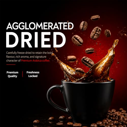 Image of IKIE Dark Roast Instant Coffee Powder 100g | 100% Arabica | No Chicory | Intense Bold Flavour | Strong Black Coffee