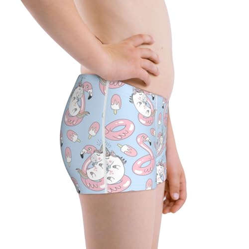 Boys' Cotton Boxer Brief Soft Underwear-Summer Cute Unicorns2
