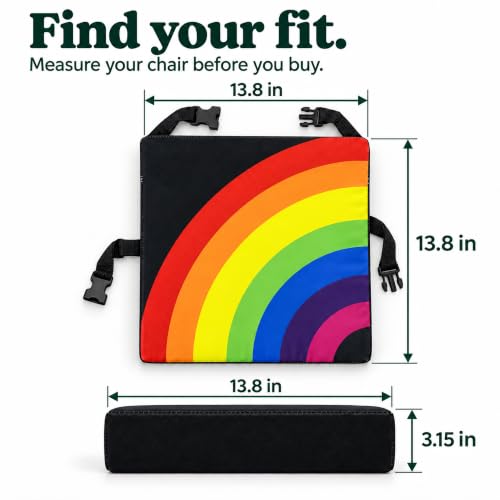 Toddler Booster Seat for Dining Table, Portable Kids Booster Seat for Kitchen Chair with Adjustable Straps, Non-Slip Bottom, Water-Resistant and Easy to Clean, Rainbow Toddler Booster Seat for Dining Table, Portable Kids Booster Seat for Kitchen Chair with Adjustable Straps, Non-Slip Bottom, Water-Resistant and Easy to Clean, Rainbow - Image 7