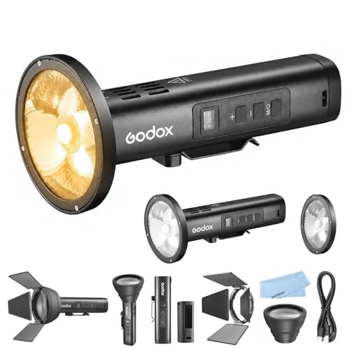 Godox FL15Bi �|�P�b�gLED�r�f�I���C�g�L�b�g LM-L5 �Y�[�������Y���t���N�^�[�t�� 2800K-6500K �o�C�J���[�Ή� �g�ь^�B�e���C�g 5°�X�|�b�g�r�[�� �[�d�� �X�^�W�I�E���O�B�e�p