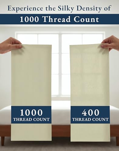 Image of LANE LINEN Twinxl Sheets Set 1000 Thread Count 100% Egyptian Cotton - Linen | Twin XL Sheets Pattern - 3-Piece Set, 15 inch Deep-Pocket Snug Fit, Made For Trundle Beds, For Guests And Everyday Use