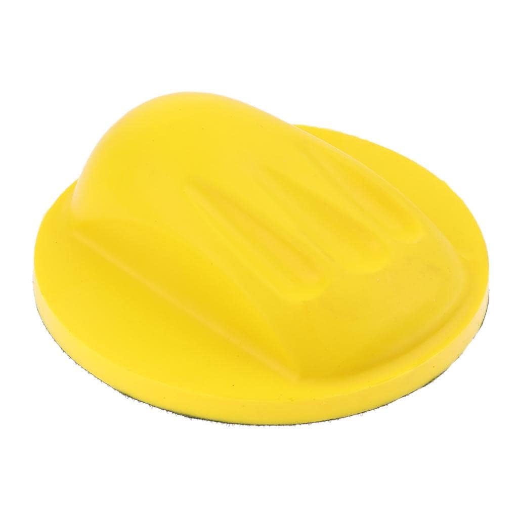 Fast Mover Tools Bloc de ponçage rond à main, 150 mm, crochet et boucle, jaune