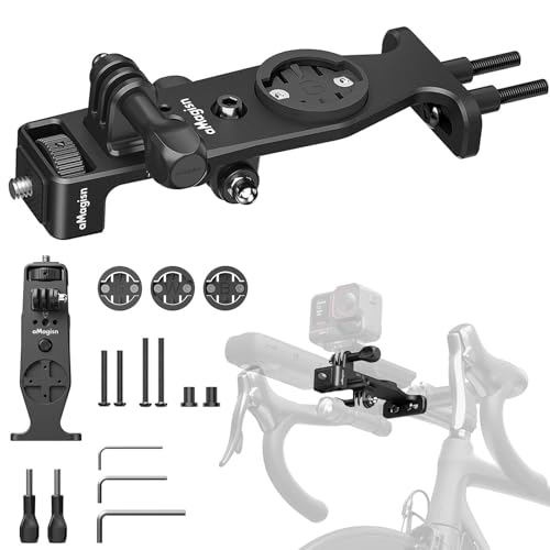 XCSFDCA Bike Computer Mount for Insta360 Ace Pro 2/DJI Osmo Action 5 Pro/Action 6/GoPro Speedometer Mount Bracket Base Accessories for DJI Osmo 360/Nano/Insta360 X5/GO Ultra (Independent Handlebars)