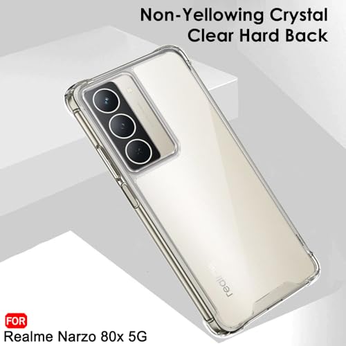 Image of TheGiftKart Crystal Clear Back Cover Case for Realme P3x / Narzo 80x / Realme 14x 5G / Narzo 80 Lite 5G | 360 Degree Protection | Shock Proof Design | Transparent Cover (PC & TPU, Transparent Bumper)