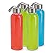 Kitchen Lux 18oz Glass Water Bottles – Pack of 4 Nylon Protective Sleeves, Airtight Screw Top Lids, Portable Carrying Loops - Lead, PVC and BPA Free - Water, Milk, Smoothie, Juice Beverage Glasses (4)