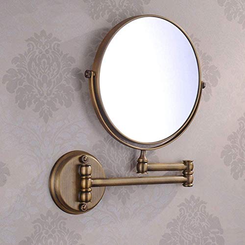 Miroir de courtoisie rétractable mural double face pour salle de bain