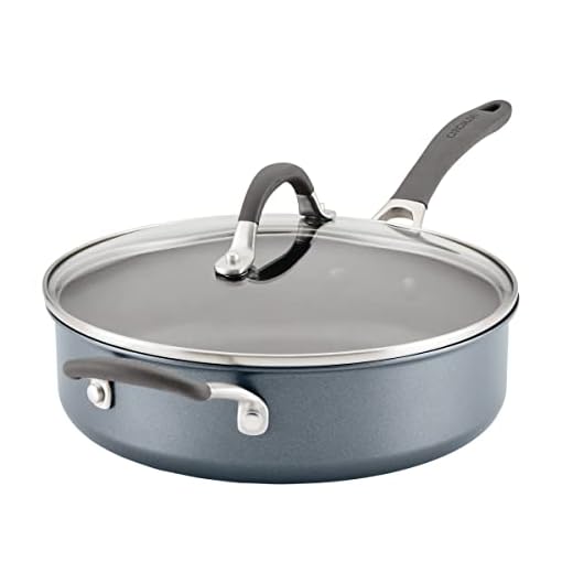 Circulon A1 Series with ScratchDefense Nonstick Induction Cookware, Large Saute Pan with Lid, Nonstick Pan, 5-Quart, Graphite
