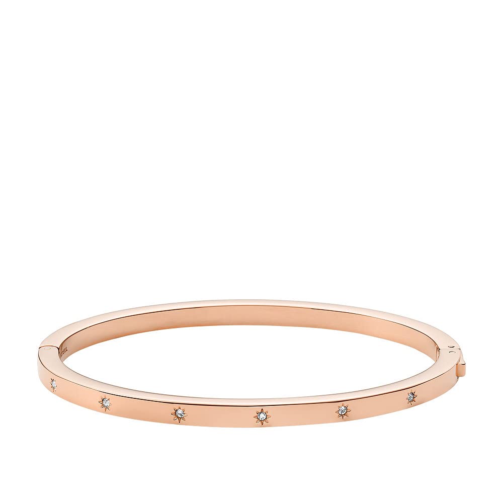 Fossil Bracelet for Women Sadie, Length: 175mm, Width: 4mm, Height: 4mm Rose Gold Stainless Steel Bracelet, JF04394791