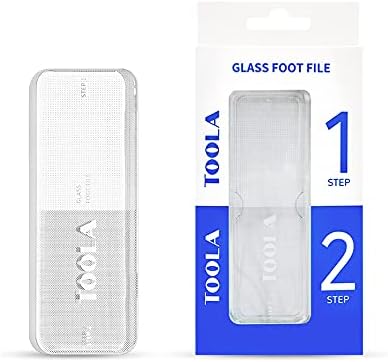 Hypoallergenic Glass Foot Rasp File and Callus Remover with Glass-Etching Technology for Dry or Wet Feet (Irritation-Free Pedicure Tools, Pedi/Feet Care, Foot Scrubber) by TOOLA (1 Pack)