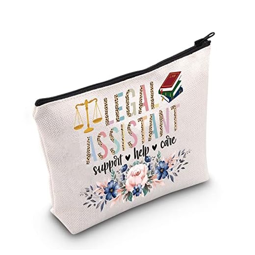 LEVLO Asistente legal cosmético Maquillaje Bolsa Abogado Regalo Asistente Legal Suppot Ayuda Cuidado Maquillaje Cremallera Bolsa Para Derecho Estudiante Graduación, Asistente jurídico, Neceser