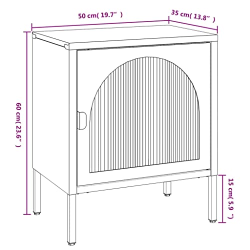 Table de chevet gain de place noire avec étagère réglable - 3