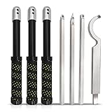 Carbide lathe turning tool 7pc, Full Size woodturning tools 20 inch (Black handle+yellow grip)