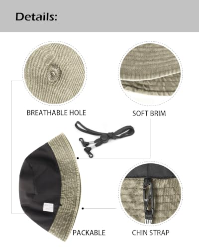 Image of Zylioo XL XXL Bucket Hat for Big Heads, Washed Cotton Sun Hat | Roomy L-XXL Fit With Washed Cotton Comfort, Easy To Fold For Fishing, Beach, Hiking, Travel, And Summer Wear