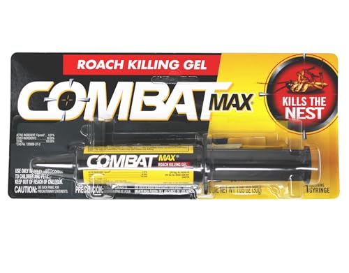 Combat Max 12 Month Roach Killing Bait, Small Roach Bait Station, Child-Resistant (1 Syringe (1.05 Ounces))