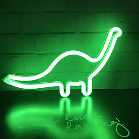 Nordstylee Neon Dinosaur Light Signs,Led Dinosaur Night Lights Decor Lights for Kid's Gift, Wall, Birthday Party, Christmas, Room Decoration Cover