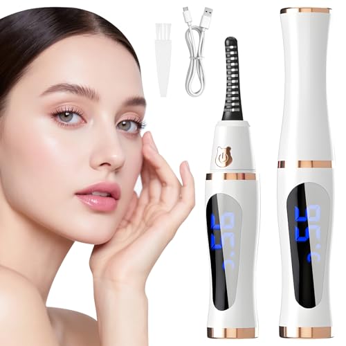 Rizador de Pestañas Eléctrico Calentado – rizador pestañas con 3 Niveles de Temperatura (65°C / 85°C / 95°C), Recargable USB-C, Seguro y Portátil para pestañas Perfectamente Rizadas