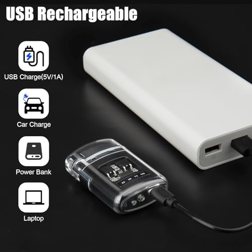 Image of Rechargeable Electric Arc Lighter USB Type-C - Dual Plasma Flameless Lighters for Cigarette, Windproof Smart Lighter for Men, Camping, Outdoor & Travel.(Black)