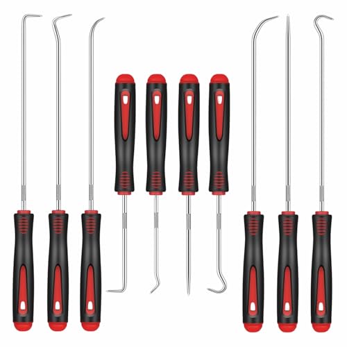 La Mejor Recopilación de Herramientas para embarrilar los mejores 5. 48 Juego de 10 herramientas de recogida y ganchos universales, juego de ganchos y ganzúas de precisión para mangueras, juntas, reparación de coches, electrónica, junta tórica