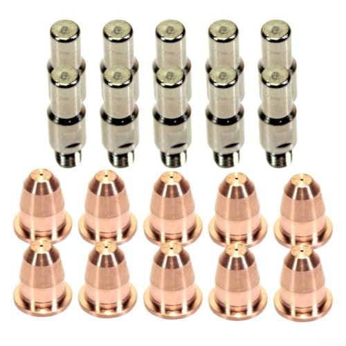 20 Pcs Plasma Cutter Electrode Tips Kit Plasma Cutter Consumables Torch Tips Nozzle Electrode For Klutch 375I 275I P400DV P300i