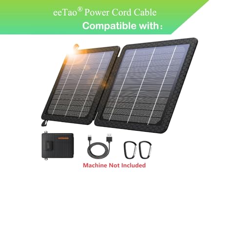 eeTao USB Type C Charging Cable Charger Power Cord Compatible with GOODaaa PN-10W PN10W 10W Portable Solar Charger Efficiency Solar Panels Power Supply Cable Cord