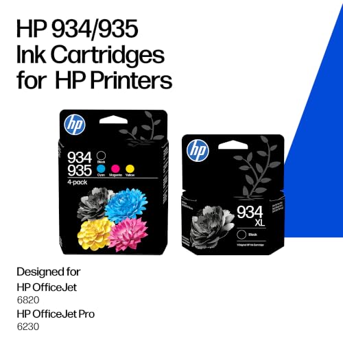 Image of HP 934XL Black Original Ink Cartridge, High Yield | Compatible with HP OfficeJet Pro 6200, 6800, yield 1000 pages (C2P23AE)