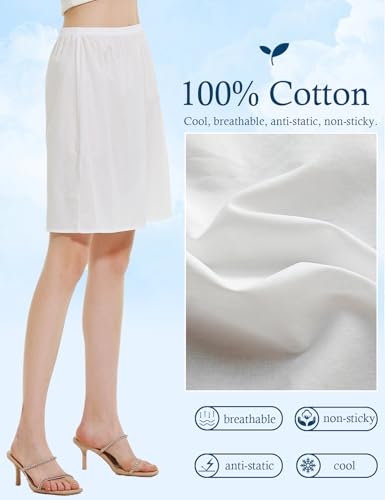 Image of BEAUTELICATE Womens Half Slip 100% Cotton Vintage Underskirt in 3 Lengths