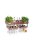 facaeni ialomita Premium-Weinregal - Dieses umgekehrte Retro-Lagerregal für Weinflaschen und Glasbecher, nostalgische Elemente aus Schmiedeeisen, gemustertes Hohlschnitzverfahren, luxuriös und schön, umweltfreundlich und langlebig, kratzfest, leicht zu reinigen.