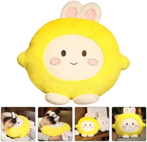 POPETPOP Plush Bunny Stuffed Animal with Pp Cotton Filling Yellow Decorative Pillow Rabbit Shaped Throw Pillow Multipurpose Cartoon Style Soft for Bedroom and Home — view 7