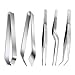 ZITFRI 5 Pinces de Cuisine en Acier Inoxydable - Pinces à Epiler Pince Plate pour Poisson - Pincette pour Chefs Cuisine Professionnelle Fruits de Mer Pâtisserie