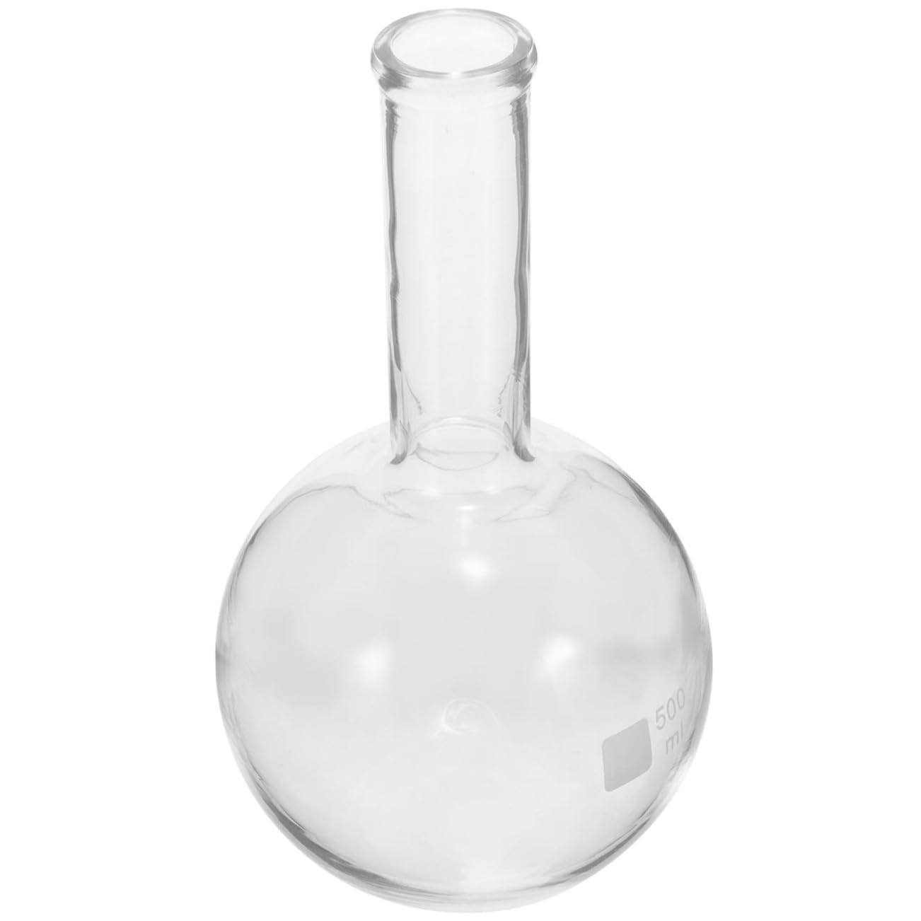 500Ml Glass Distillation Flask with Scale, Long Neck Flat Bottom Chemical Flask for Laboratory Experiments, Scientific Borosilicate Glassware for Chemistry and Lab Use