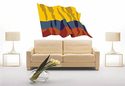INDIGOS UG Wandtattoo Bogotá (80x14 Cm) – Rote Skyline-Deko Für Wohnzimmer, Kinderzimmer, Büro