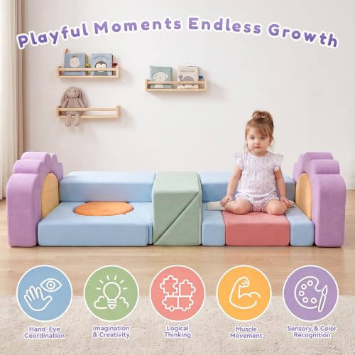 Image of Foam Climbing Toys for Toddlers, 13pcs Soft Play Climbing Blocks
