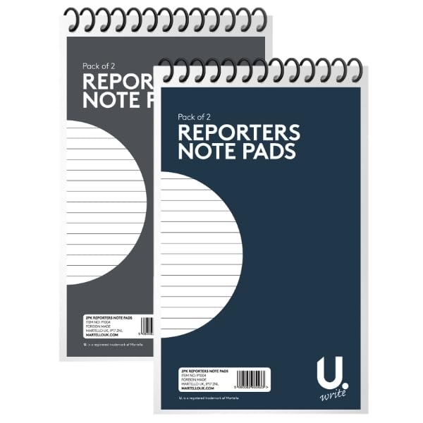 LORD C Note Pad Reporters Writing Pads Work Jotting Spiral Bound Personalised Journal Stationary Notepad Easy Tear Off Sheets Wirebound Journalist Notepads For Home School Office (2)