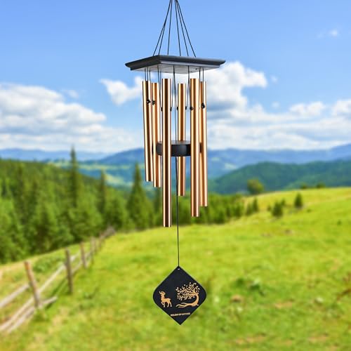 Image of ZAICUS Metal Wind Chime for Home Entrance, Outdoor Wind Bell with Tree of Life Pendant, Hanging Wind Chimes for Garden, Balcony & Patio Decor