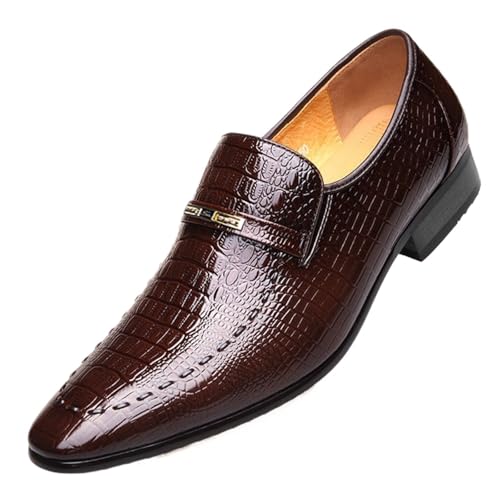 Dress Shoes for Men Men's Classic Embossed Leather Casual Shoes Comfortable Business Loafers for Men
