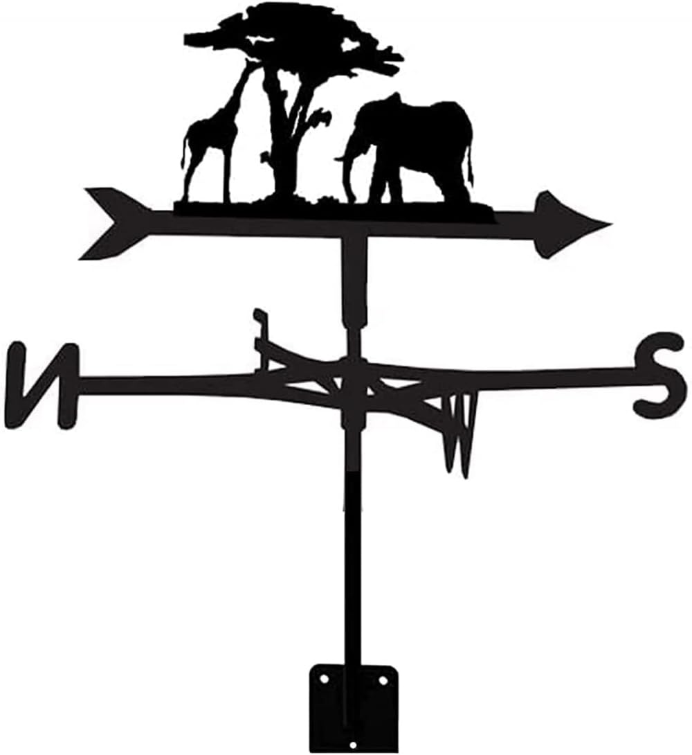 TAXXII Weather Vane Exquisite Metal Weathervane Wind Direction Indicator RetroFarm Scene Garden Stake Measuring Tool,