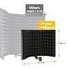 Frgyee Microphone Isolation Shield with Mic Stand and Pop Filter, Foldable Sound Shield for Most Condenser Microphone, High Density Absorbent Foam to Filter Vocal #2