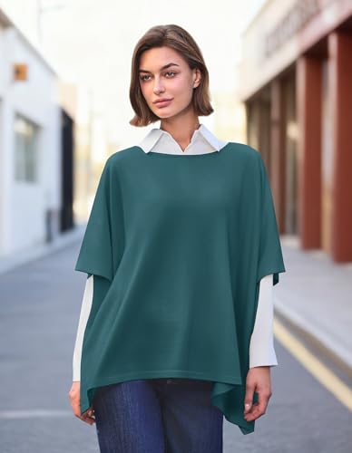 Image of PULI Women's Pullover Poncho Sweater Oversized Knit Layering Top Travel | Sleeveless and Layers Over Any Shirt At Home or Work