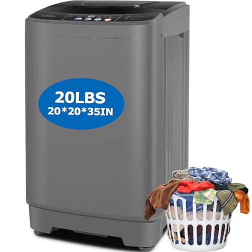 Nictemaw Portable Washing Machine, 20Lbs Capacity Portable Washer Machine, 2.8Cu.ft Washer and Dryer Combo with 10 Programs 8 Water Levels Compact Washing Machine for Apartment, Dorms, RV