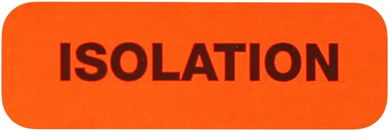 Isolation Medical Healthcare Labels, 0.5 x 1.5 Inch Rectangle, 500 Total Labels
