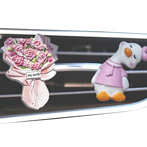 Clipes de ventilação de ambientador de carro,Difusor de perfume decorativo em forma de pato automáti