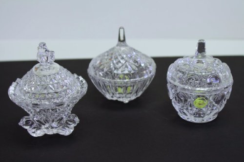 Fuji Magnifique 3 Different Shape Crystal Glass Nail Dishes Or For Small Accessories