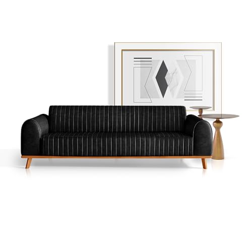 SOFÁ LIVING ÁTILA 2,50M 5 LUGARES COURISSIMO PRETO