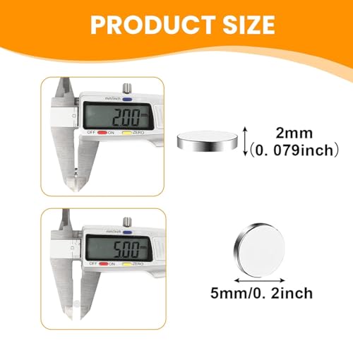 Image of TRYMAG Small 0.2x0.08 Inch Refrigerator Magnets, 300Pcs Small Round Rare Earth Multi-Use Tiny Neodymium Fridge Magnets, Premium Cylinder Office Magnets for Whiteboard, Crafts, Dry Erase Board, School